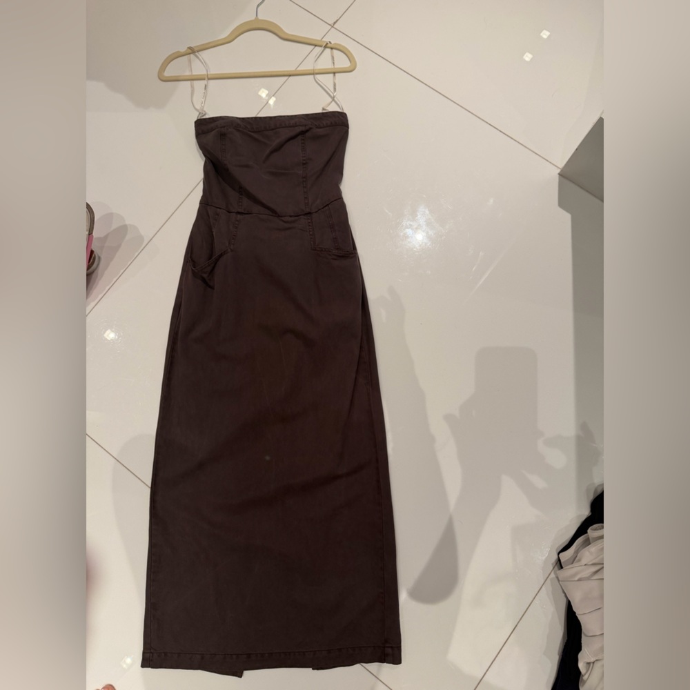 Young Fabulous & Broke Strapless Brown Dress